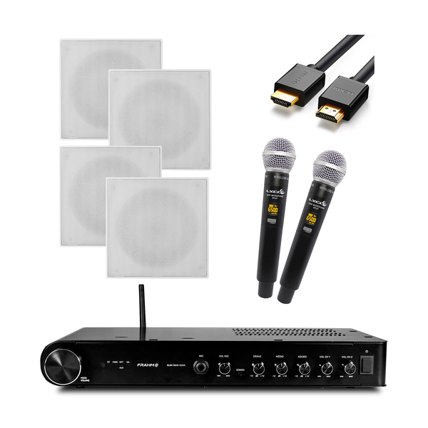 Kit Karaokê Slim 3800 HDMI + 4 Arandelas Ci8S Com Microfones