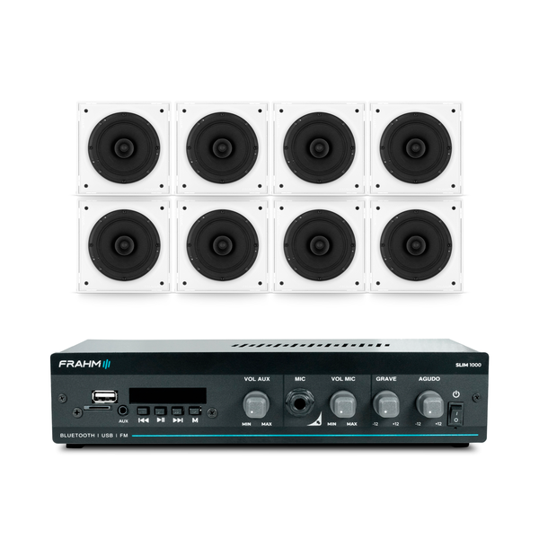 kit slim 1000 g5 8 arandelas 6fr 40w quadradas frahm