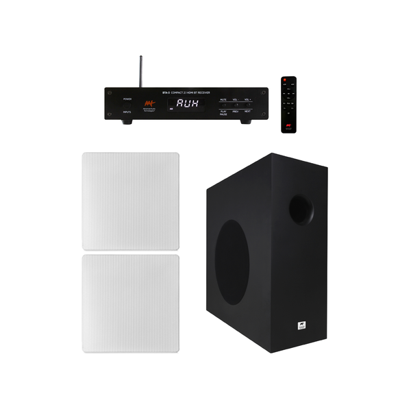 kit amplificador bta 3 mais subwoofer slim 6 passivo aat mais 2 arandelas nq6 a 100 aat branco 2
