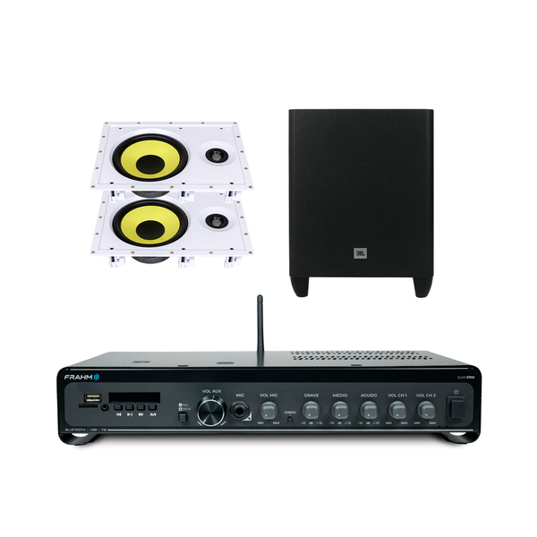 amplificador slim 3700 mais dois ci8r plus jbl mais ci8p jbl