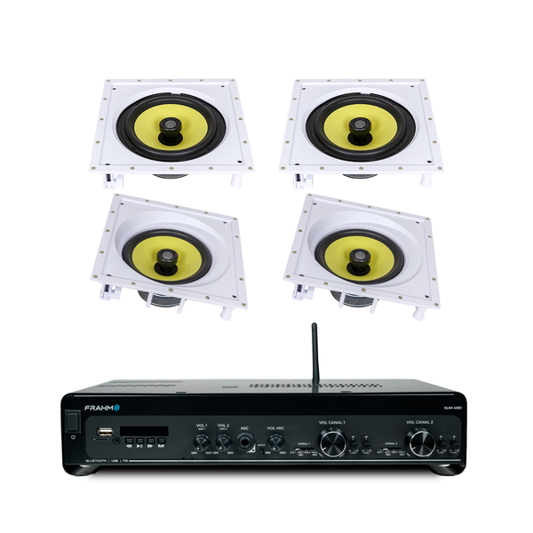 amplificador slim 4100 frahm mais 2 ci8sa mais duas ci8s plus jbl