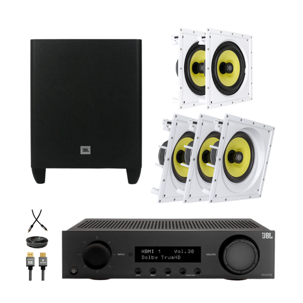 01 kit home theather jbl 5 1 receiver ma510 subwoofer ci8p completo