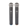 02 microfone kds w382m sem fio duplo de mao uhf kadosh