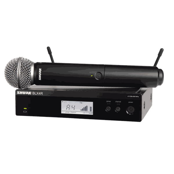 01 sistema de microfone sem fio uhf shure blx24rbr sm58 m15