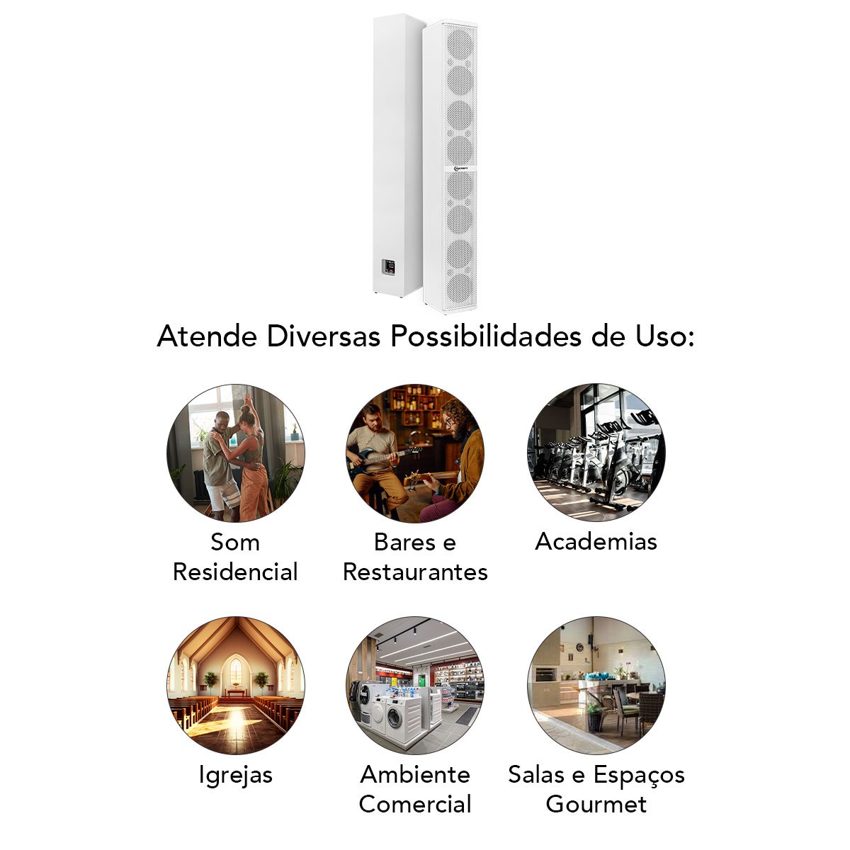 Caixa de Som Acústica Vertical Passiva Taramps 4 polegadas T 800.8