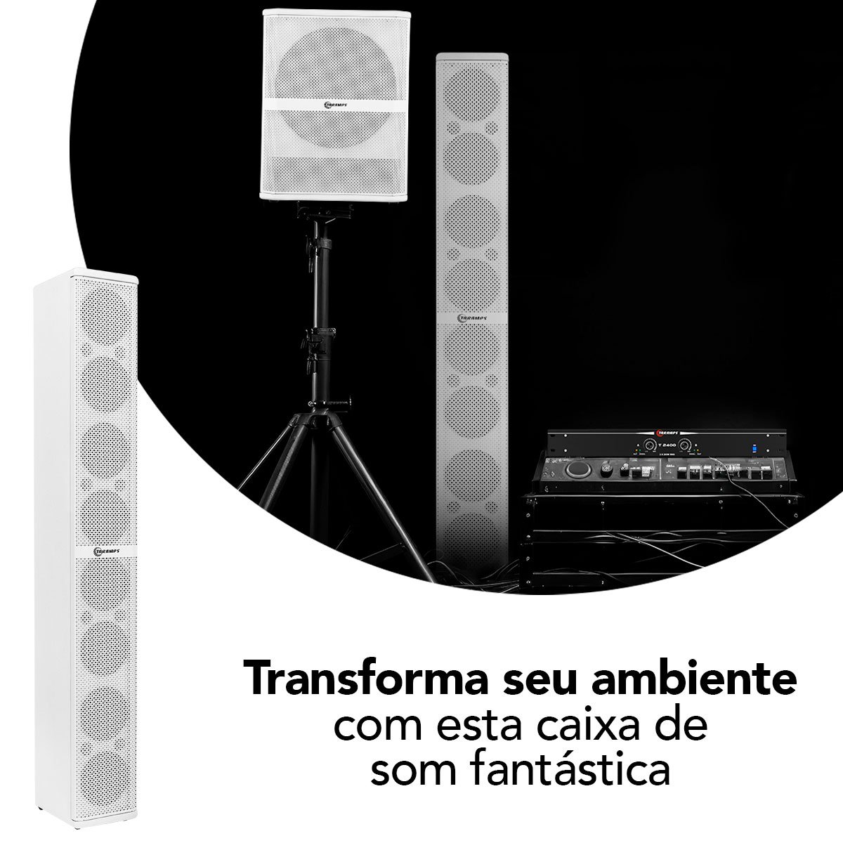 Caixa Acústica Vertical Taramps T 800.8 HF Branco