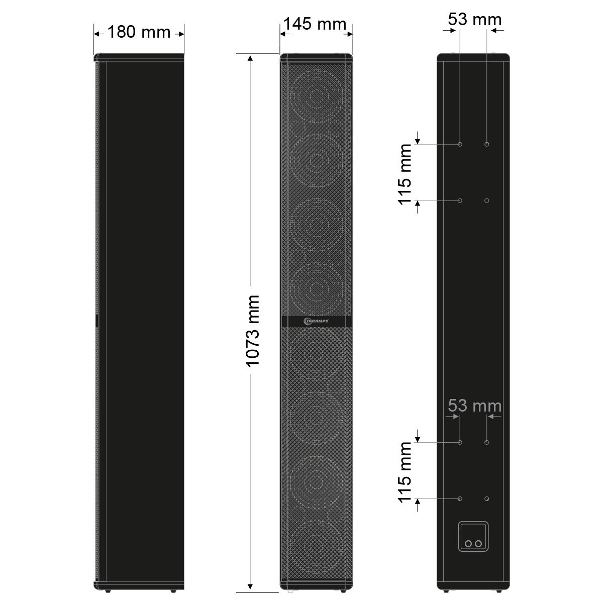 Caixa Acústica Vertical Taramps T 800.8 HF Preto