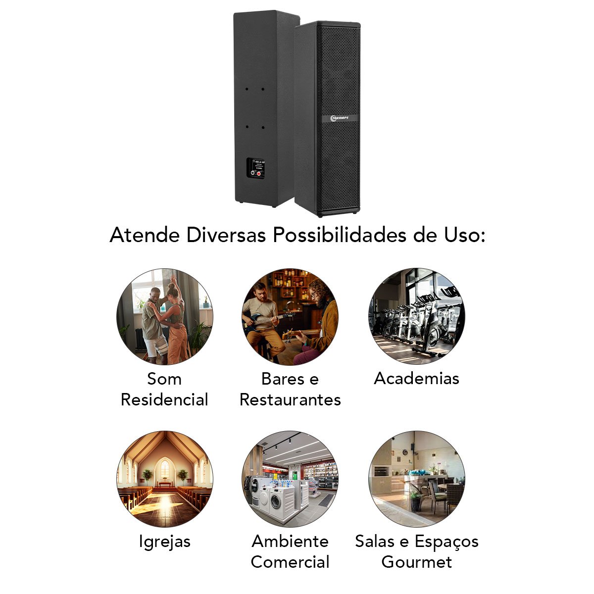 Caixa Acústica Vertical Taramps T 400.4 HF Preto