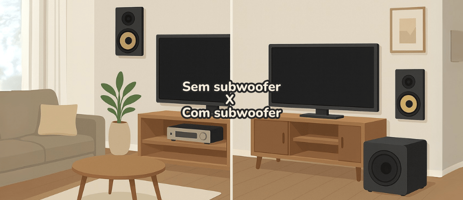 Quando não usar o subwoofer no sistema de som