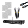 02 kit karaoke slim 3800 hdmi 4 arandelas ci8s com microfones