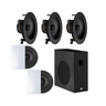 02 kit 5 1 para home theater aat 3x nq6 a100 2x nq6 m100 1x sub slim 8 branco