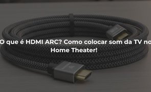 cabo hdmi arc enrolado em cima de mesa