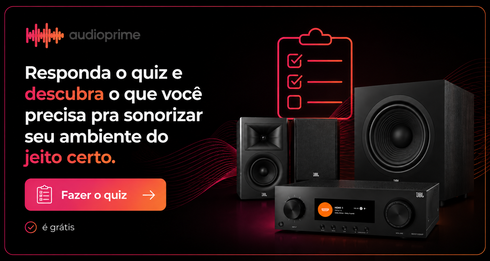 Responda o quiz e descubra o que você precisa sonorizar seu ambiente do jeito certo