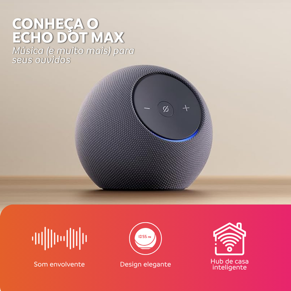 Echo Dot Max 2025 | Alto-falante inteligente com hub Zigbee e Matter